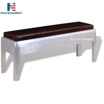 Aviator Bench Genuine Leather Storage Ottoman Bench for Bedroom and Hallway Stor