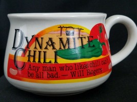 Dynamite Chili Soup Mug Will Rogers Quote Ceramic Cup Collectible Gift - $7.82
