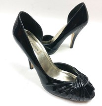 Steve Madden Peep Toe Side Cut Out 4&quot; Heels Black Patent Leather Shoes S... - $18.29