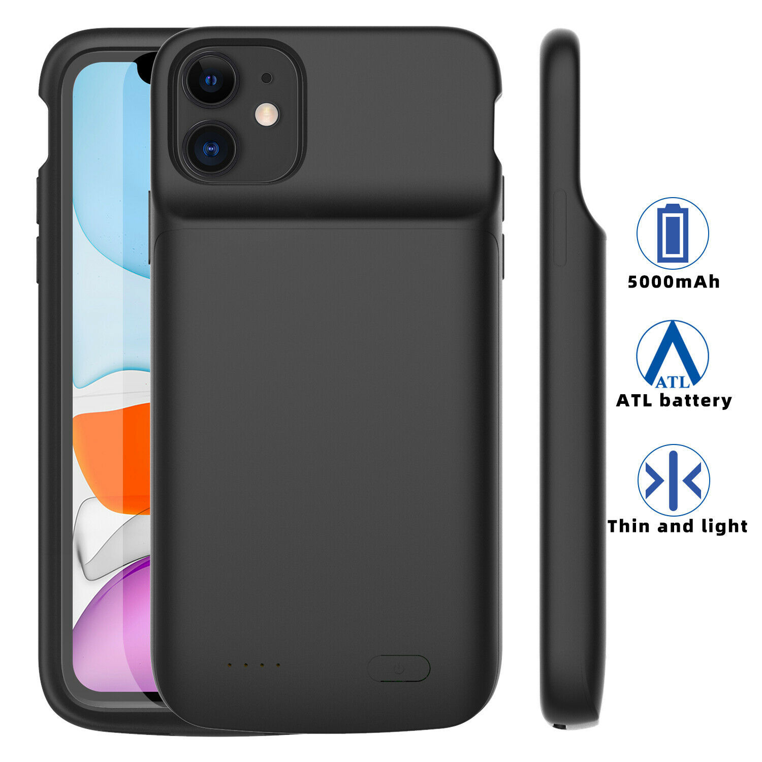 For iPhone 11 Pro Max Battery Charging Charger Case Power Bank /Screen