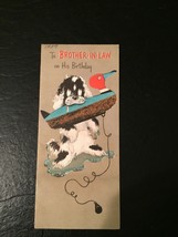 Vintage Birthday Greeting Card  Dog with Duck Decoy Brother In Law Slim ... - $19.80