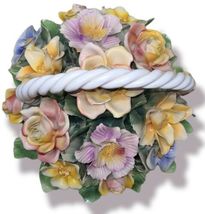 Capodimonte - Large Centerpiece Flower Basket - Made in Italy - RARE  12x11x14" image 4