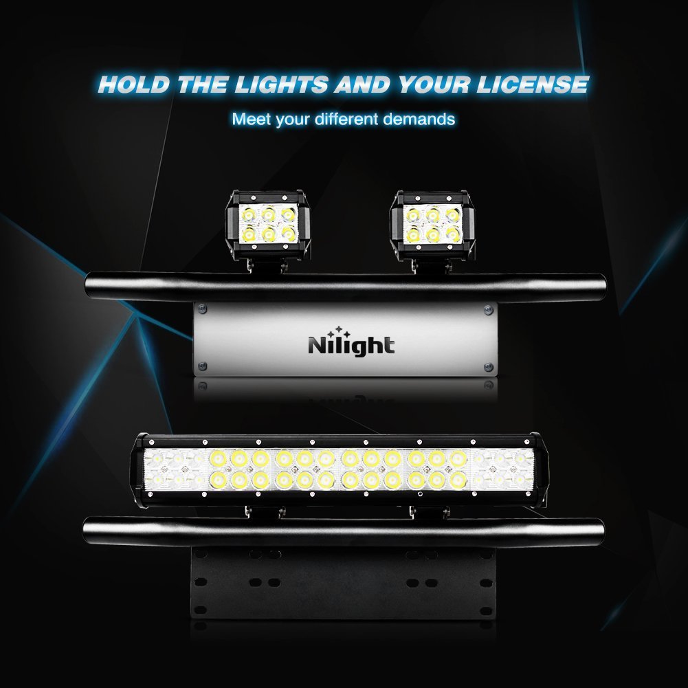Nilight Led Light Bar Mounting Bracket Front License Plate Frame