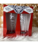 Budweiser The Great American Signature Glasses Set Of 2 Free Shipping - $27.72