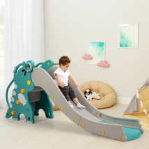 4-In-1 Kids Climber Slide Play Set with Basketball Hoop image 1