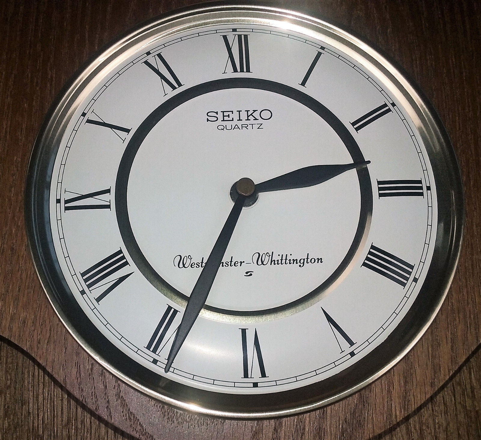 Seiko Quartz Wooden Wall Pendulum Clock QXH101BC Westminster