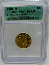 1986-W ICG Proof PR70 DCAM Statue of Liberty $5 GOLD Coin - $749.00