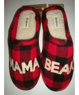 New Dearfoams Women&#39;s Memory Foams Slippers Black/Red Check Mama Bear XL... - $28.70