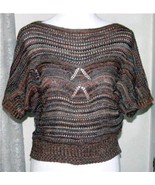 BROWN VARIGATED Loose Knit SWEATER Size Large Knit Minded - $14.98