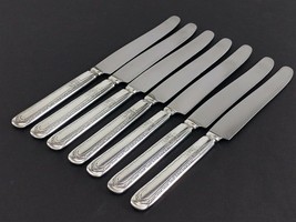 Wallace CARLTON 7 French Solid Dinner Knives 9-1/4" Flatware Silverplate 1925 - $19.79