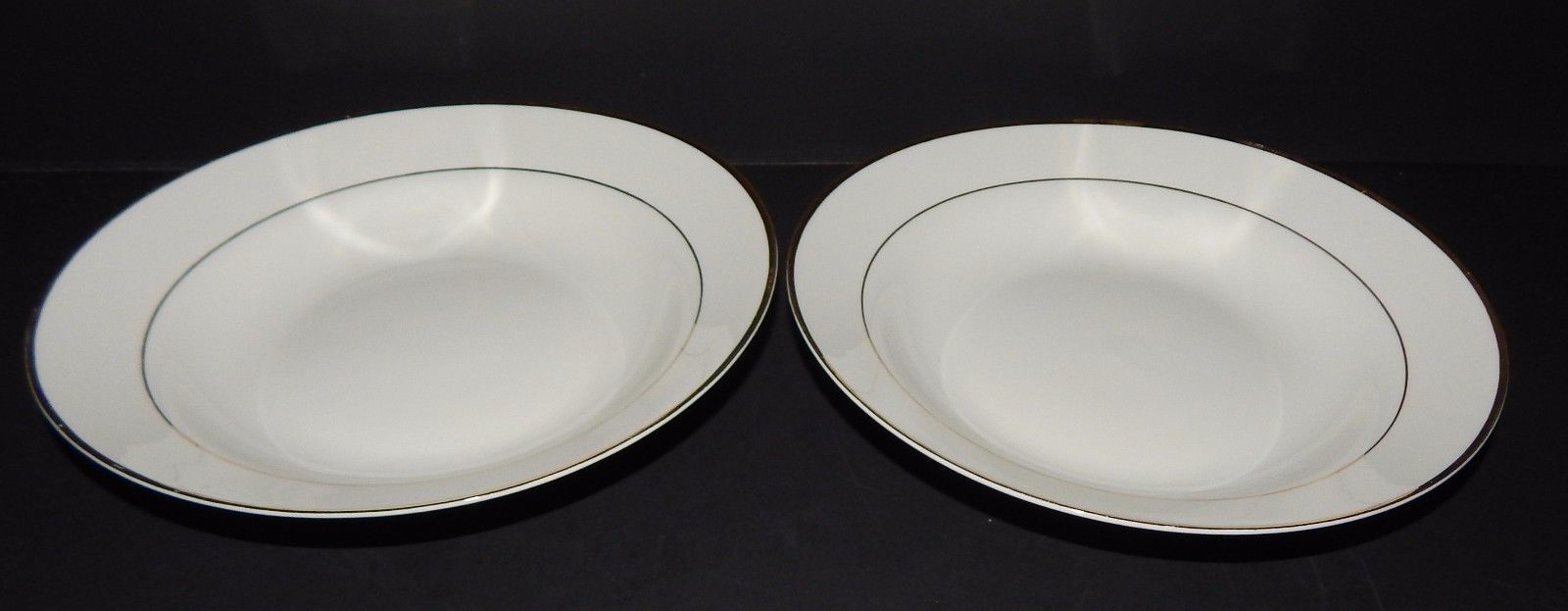 2 Gibson Designs Housewares Everyday China White w/ Gold Rim Soup