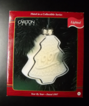 Carlton Cards Heirloom 1997 Year By Year Light Tree Shaped Gold Topper Boxed - $12.99