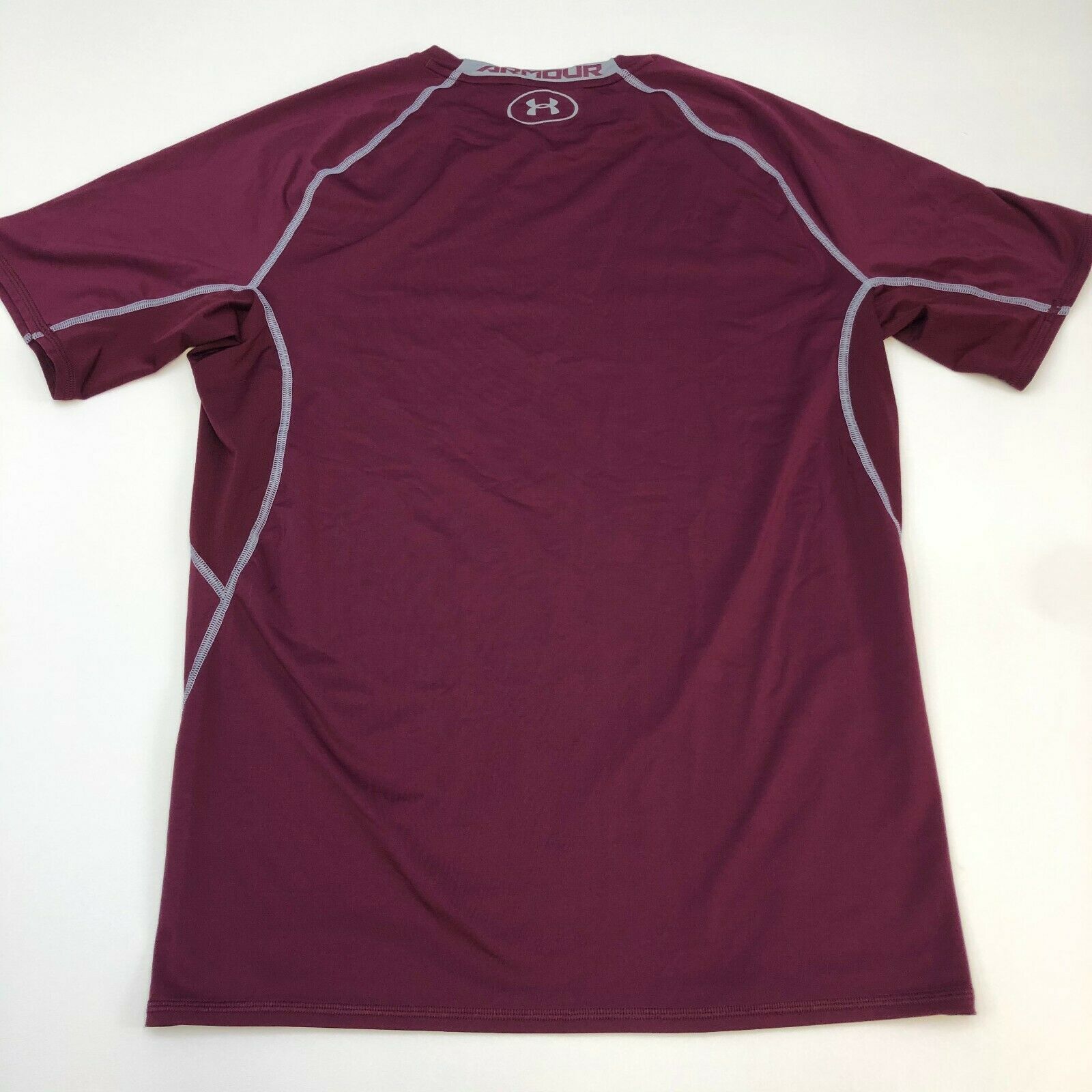 Under Armour Shirt Mens XXL Maroon Compression Heatgear Short Sleeve Casual TShirts