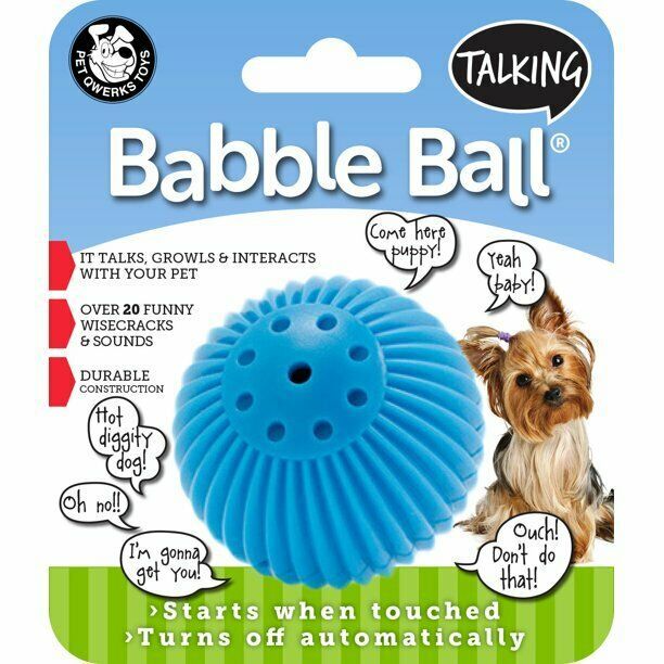 Primary image for Small Talking Babble Ball Toy for Dogs - Pet Qwerks - Blue