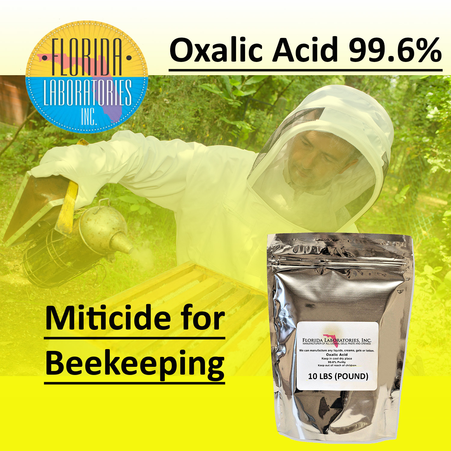 OXALIC ACID 99.6 Pure, 10 Lbs, Rust Remover, Wood Bleach, Boat Cleaner and More Medical, Lab