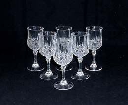 Cristal d&#39;Arques Longchamp Pattern Crystal Cordial Glasses ~ Set of 8 - $29.99