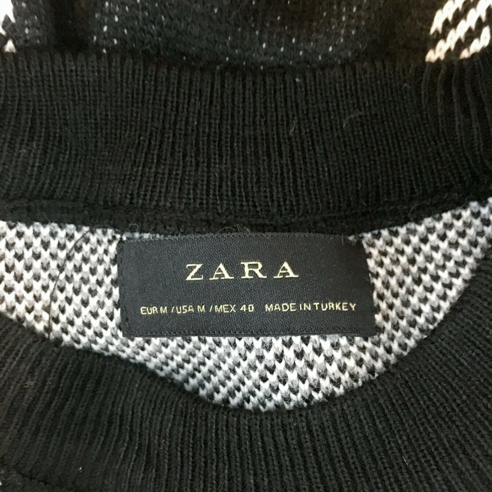 Zara Man Men's Crewneck Black Longsleeve Warm Classic Sweater Size ...