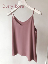 Summer Sleeveless Tank Top Lady Pink Chiffon Tops Wedding Bridesmaid Top Blouses image 9