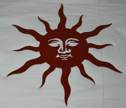17" SUN FACE HEAVY DUTY STEEL METAL WALL ART HOME INDOOR OUTDOOR GARDEN DECOR image 1