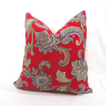 Waverly Inspirations Paisley Red Cotton Duck 19-inch Square Decorative P... - $40.00
