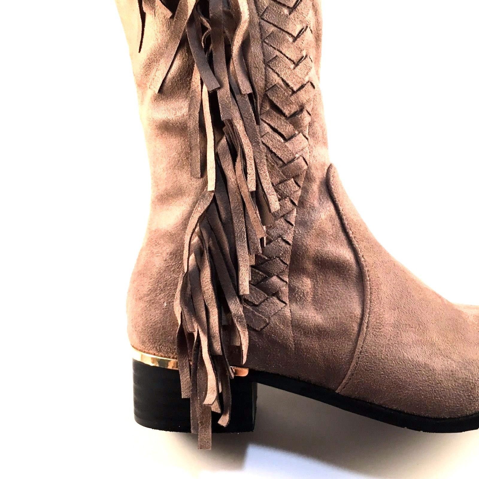 over the knee boots fringe