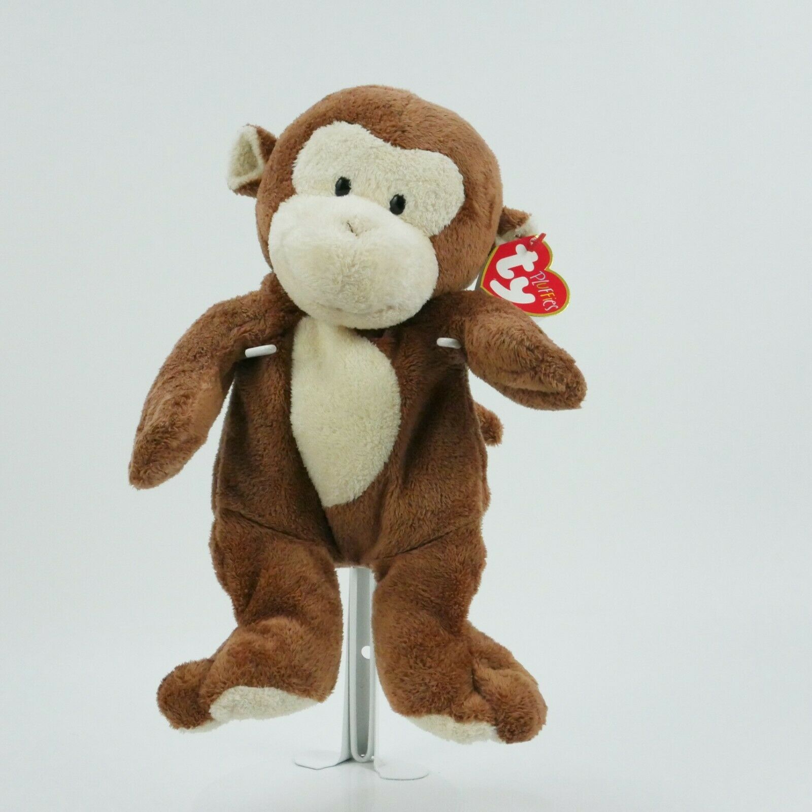 TY TYLuX PLuFFieS DaNGleS BRoWn MoNKeY BaBY PLuSH 2002 ToY PLaSTiC eYeS ReTiReD 
