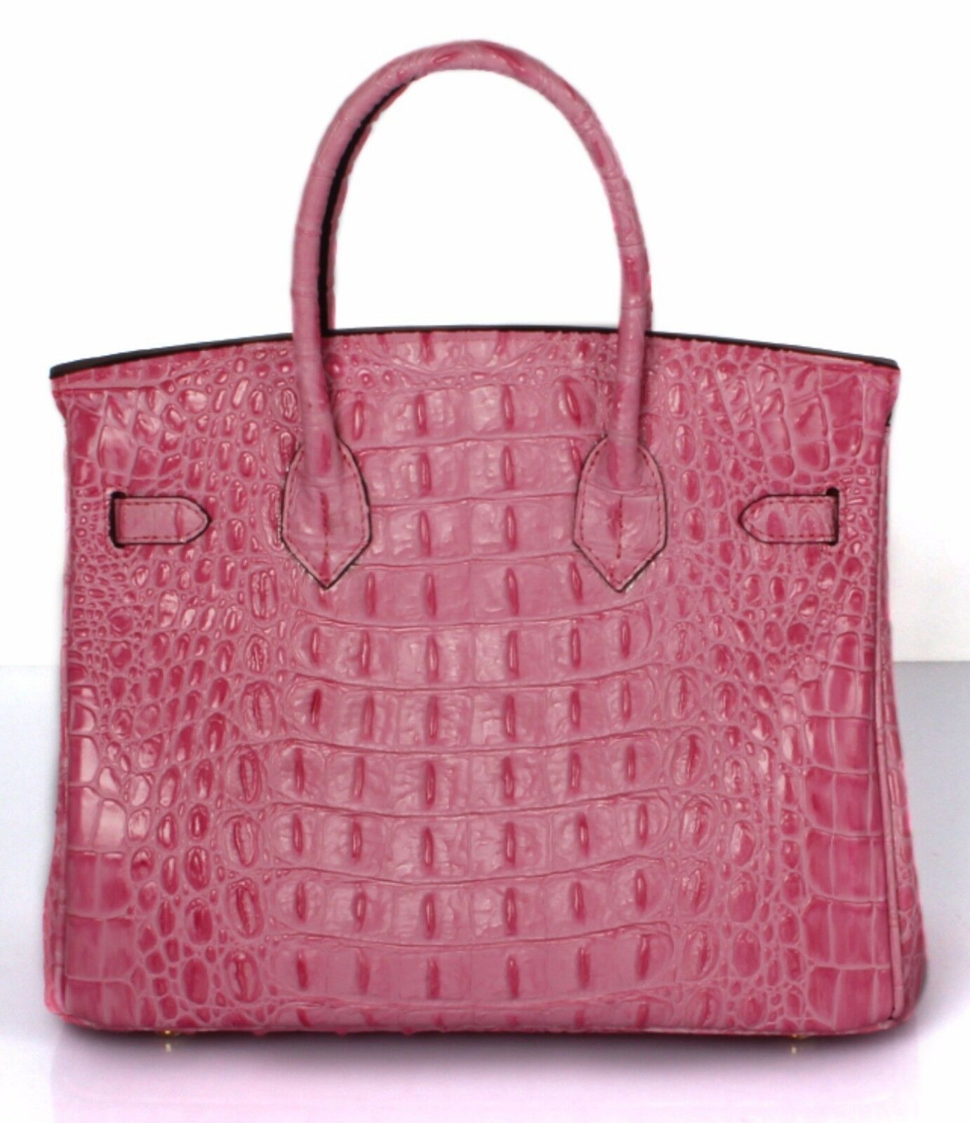 35 cm Crocodile Embossed Italian Leather Birkin Style Satchel Celebrity Handbag - Women&#39;s ...