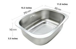 Silicook Stainless Steel Basin Dishpan Dish Washing Bowl Bucket Basket Tub image 9
