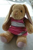BAB Tan Easter Bunny Rabbit Plush Stuffed Animal Talking Cheerleader Out... - $17.41