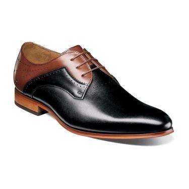 Men Black Brown Cont Derby Plain Pointed Toe LaceUp Genuine Leather Shoe US 7-16