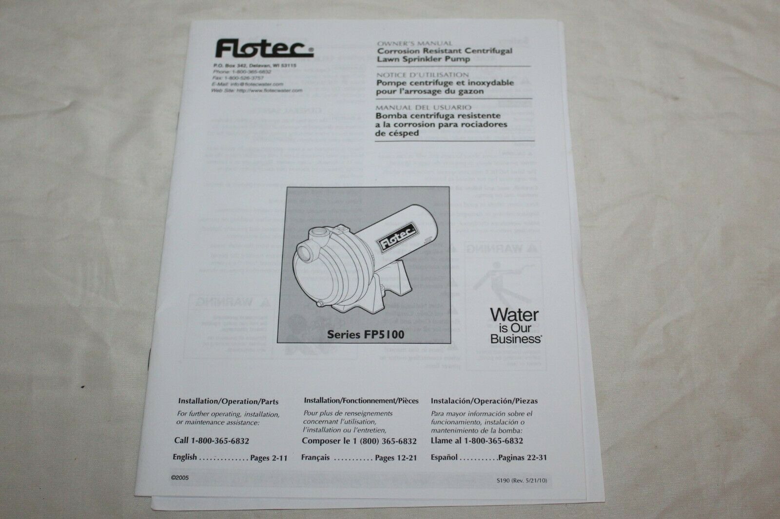 FLOTEC FLOTEC Series FP5100 Corrosion Resistant Centrifugal Lawn PUMP