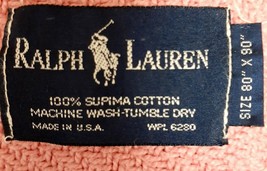 Ralph Lauren Throw Blanket Houndstooth Weave Cotton USA Dark Pink 80"x90" Vtg - $69.89