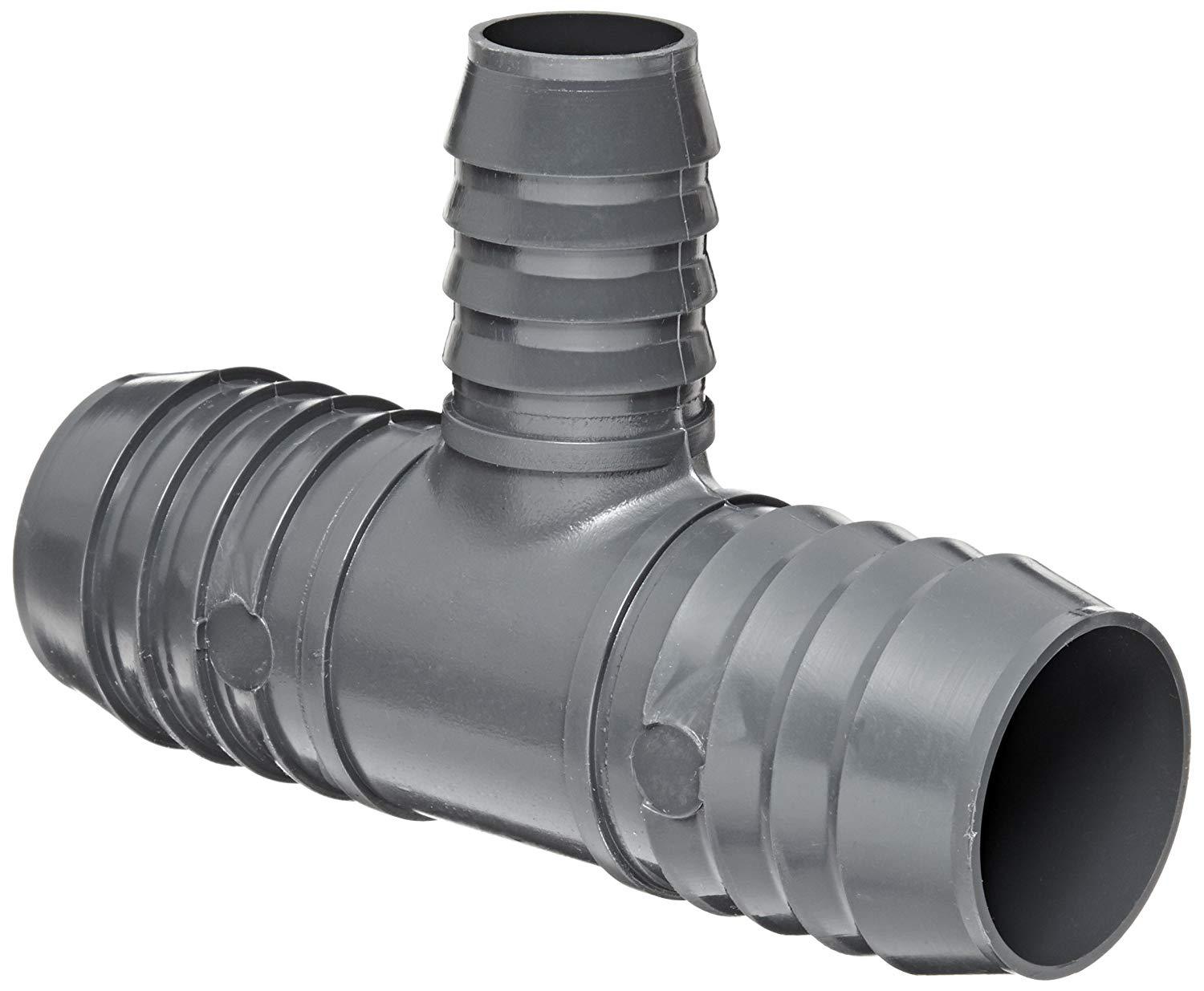 Spears 1401 Series PVC Tube Fitting, Tee, Schedule 40, Gray, 3/4