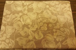 Flannel Back Vinyl Tablecloth 60", Round (4-6 Ppl), Fruits On Brown By Sl - $14.84