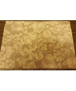 FLANNEL BACK VINYL TABLECLOTH 60&quot;, ROUND (4-6 ppl), FRUITS ON BROWN by SL - $14.84