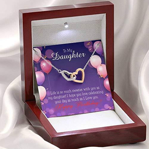 Necklace Gift Card Life is Sweeter Daughter Inseparable Love Pendant Surgical St