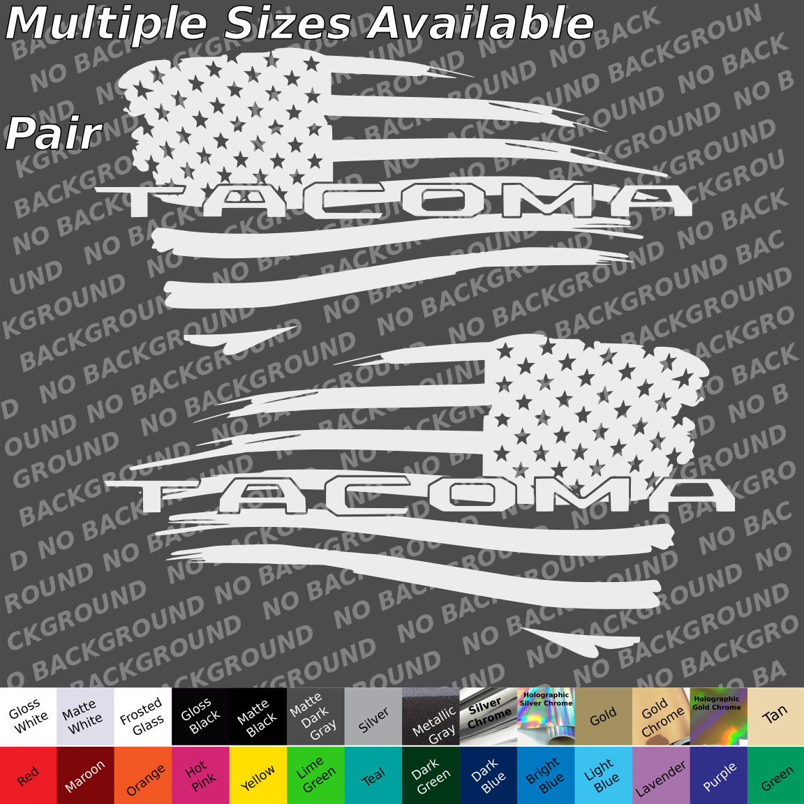 Tacoma Tattered american flag bed side decals pair truck offroad for sale  USA