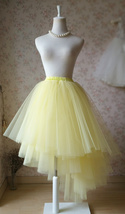 FUCHSIA PINK Irregular Fluffy Petticoat Tulle Skirt Adult Tutu Prom Skirt image 8