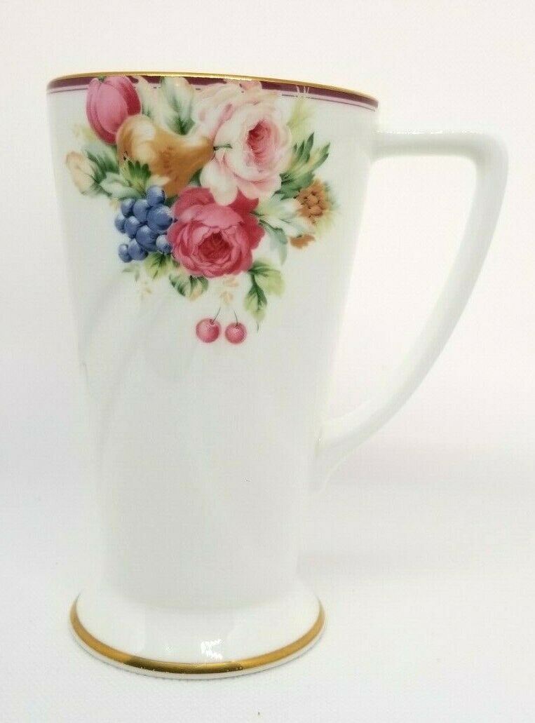 Set of 3 Mikasa Bone China Tall Elegant Coffee Cups Mugs ROSEMEAD Beautiful! Mikasa