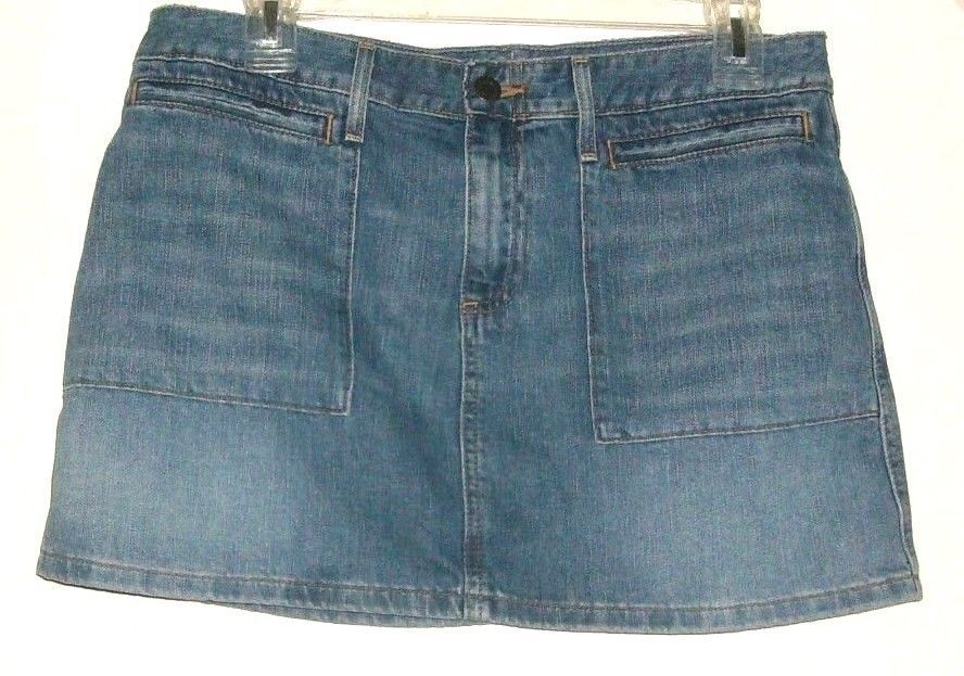Primary image for WOMEN'S BLUE JEAN POCKETS MINI SKIRT SIZE 8