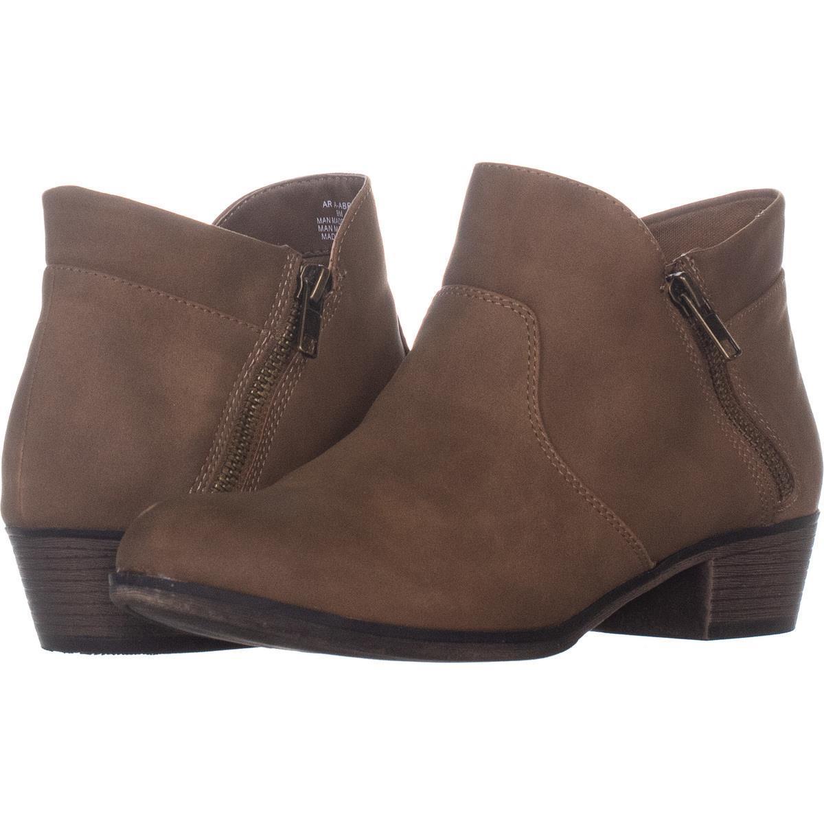 AR35 Abby Side Zip Short Ankle Boots 489, Tan, 9 US - Boots