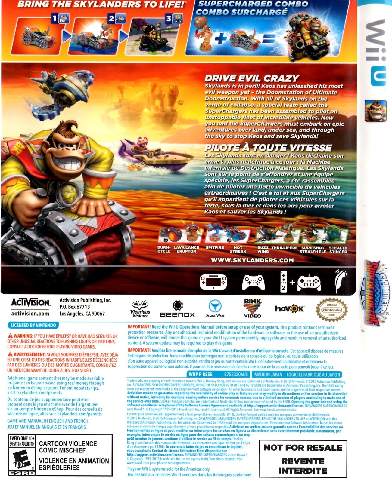 Nintendo Wii U Activision SuperChargers Super Chargers Racing