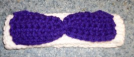 Brand New Handmade Crocheted Purple Dog Bow Tie Cute Fancy Dapper Collar MEDIUM - $10.99