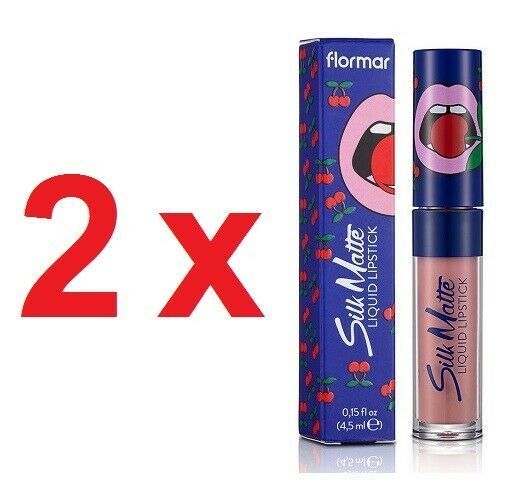 Flormar Cherry Silk Matt Liquid Lipstick 4.5 ml Long Lasting 2 X № 40 - $19.40
