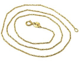SOLID 18K YELLOW GOLD FINELY WORKED TUBE CHAIN 18 INCHES, 1 MM, MADE IN ITALY image 1