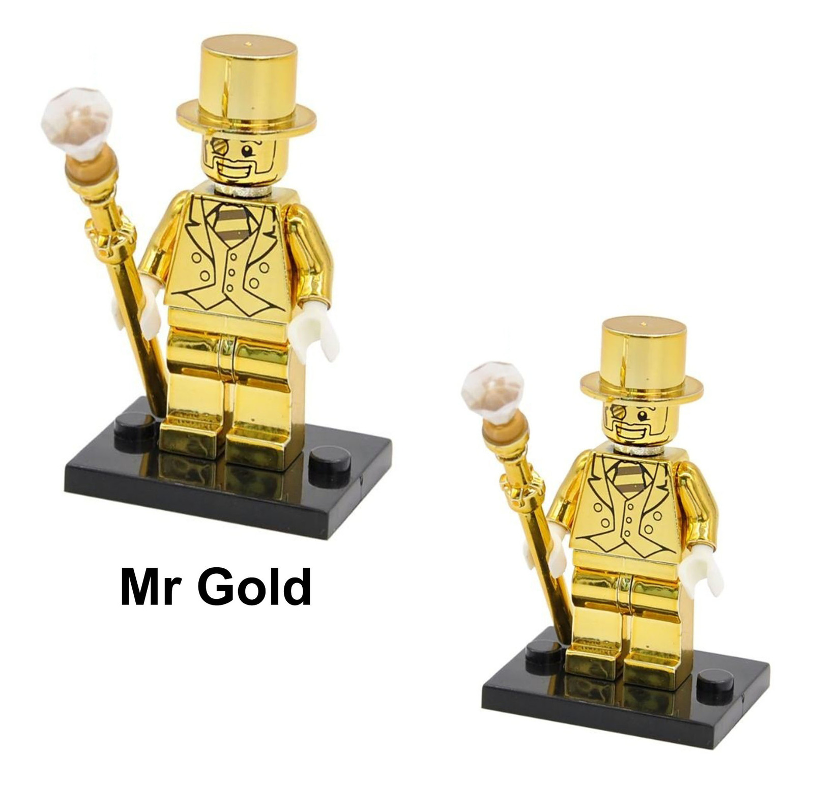 1pcs Mr Gold Limited Edition Chrom Golden Custom Minifigures Toys Gift ...