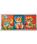 Vintage Whitman 1950s Puppy Bear Tiger - 3 Frame Tray Preschool Puzzles - $47.45