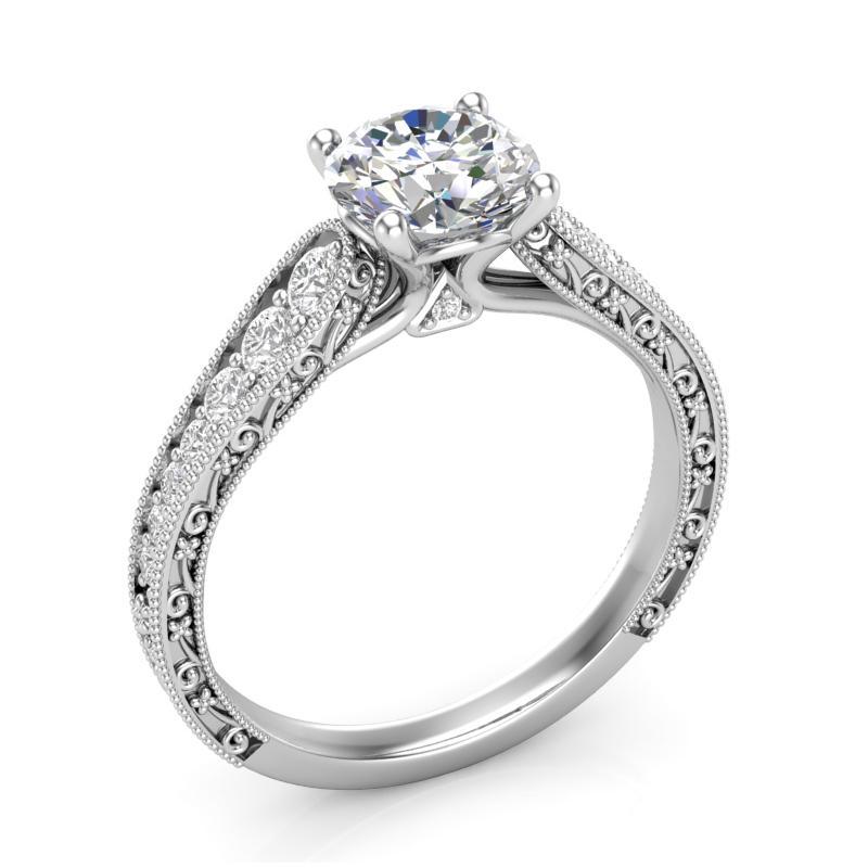 VintageInspired Style Engagement Rings Floral Twisted Vine Engagement