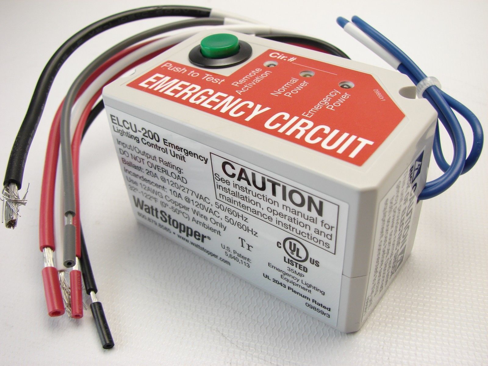 WATT STOPPER ELCU200 EMERGENCY LIGHTING CONTROL UNIT 120/277VAC (t70) Other Sensors