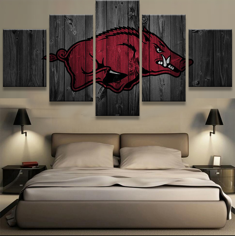 Arkansas Razorbacks 5 Piece Canvas Art Wall Art Picture Home Decor